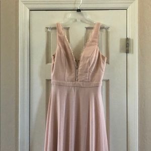 Sweet Whimsy Blush Pink Lace Maxi Dress